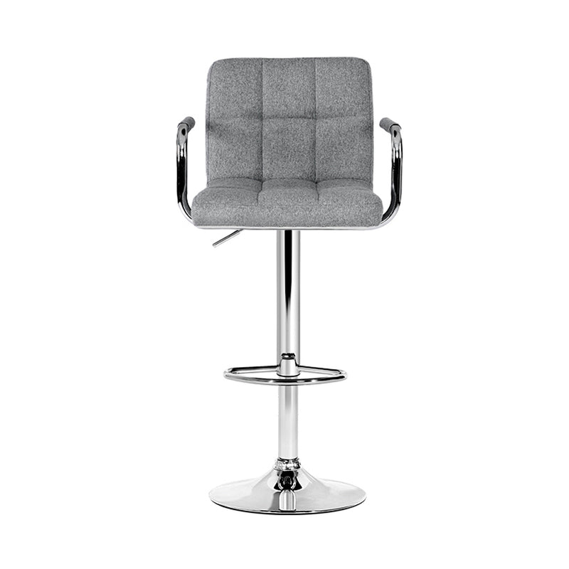 Artiss 2x Swivel Gas Lift Bar Stools - Grey