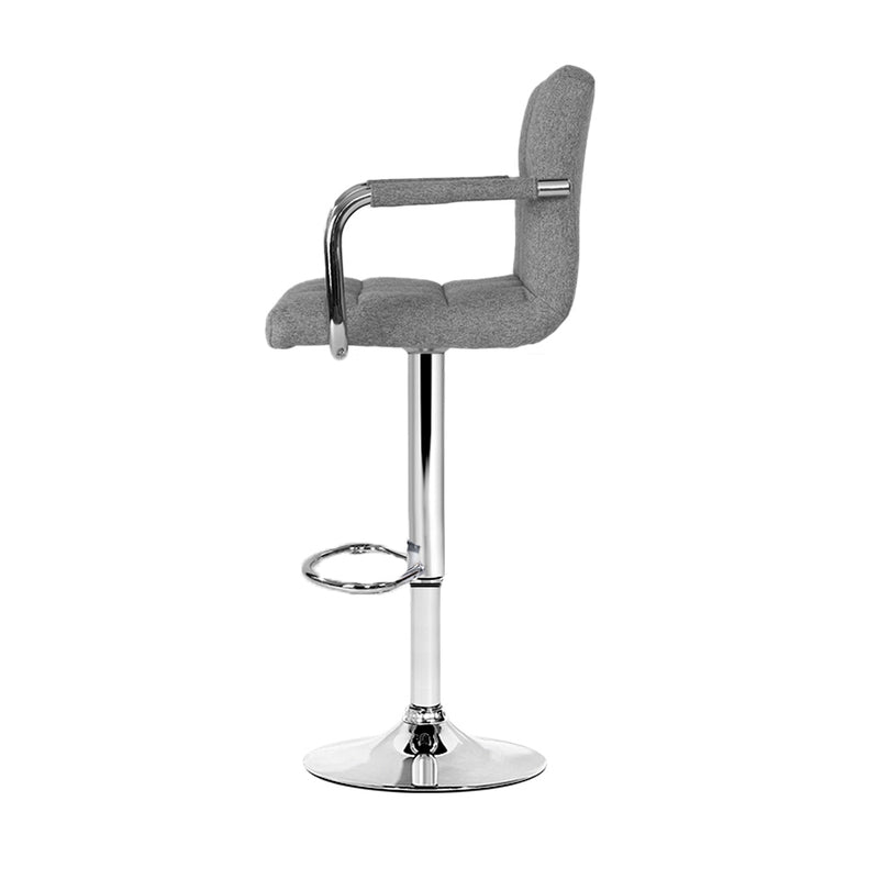 Artiss 2x Swivel Gas Lift Bar Stools - Grey