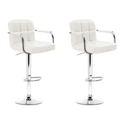 Artiss 2x Gas Lift Swivel Bar Stools - Black White