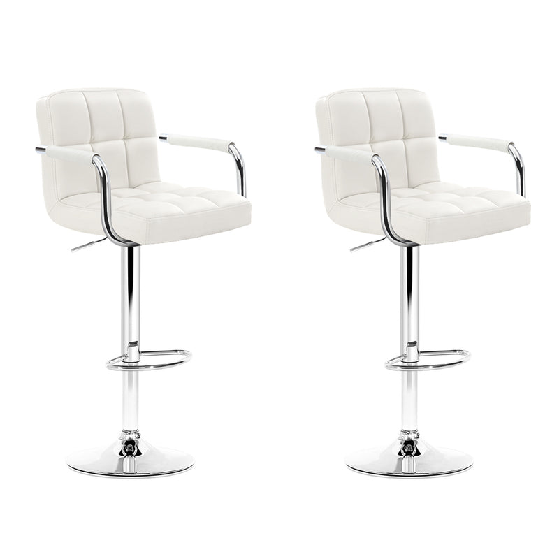 Artiss 2x Gas Lift Swivel Bar Stools - Black White