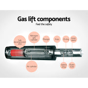 Artiss 2x Gas Lift Swivel Bar Stools - Black