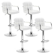 Artiss 4x Bar Stools Kitchen Swivel Bar Stool Leather Gas Lift Chairs White