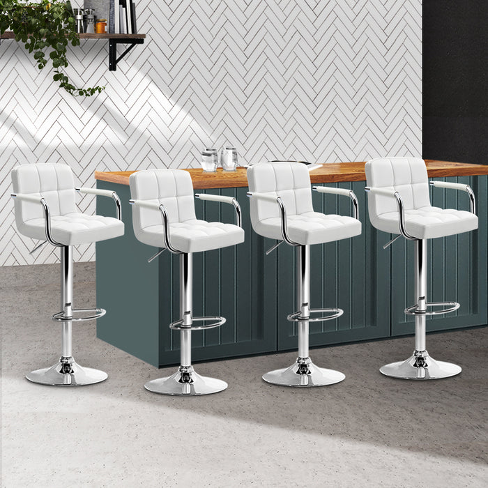 Artiss 4x Bar Stools Kitchen Swivel Bar Stool Leather Gas Lift Chairs