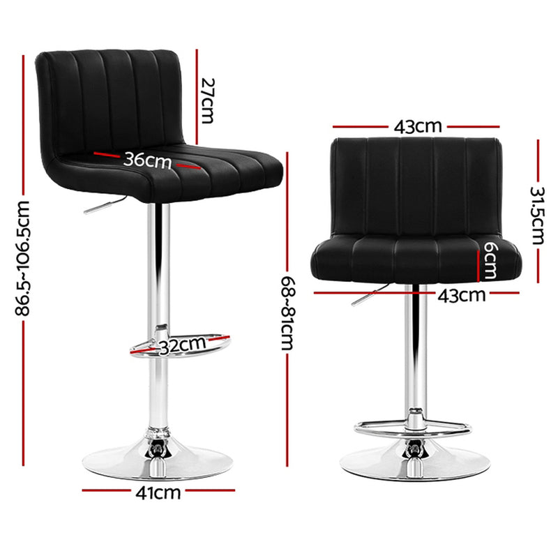 Artiss Set of Pu Leather Bar Stools Kitchen Chair Bar Stool Gas Lift Swivel