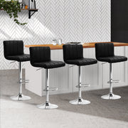 Artiss Set of Pu Leather Bar Stools Kitchen Chair Bar Stool Gas Lift Swivel
