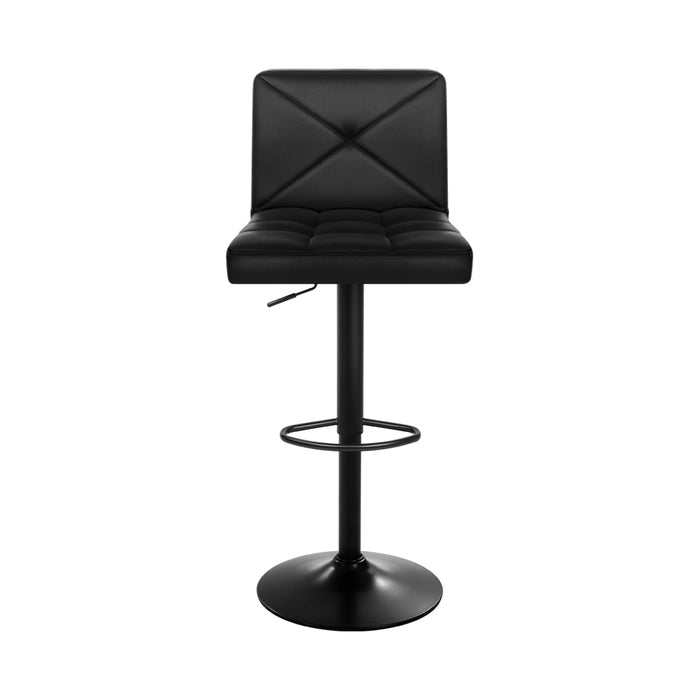 Artiss Set of 4 Bar Stools Pu Leather Chrome Kitchen Cafe Bar Stool Chair Gas Lift Black