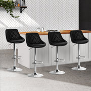 Artiss Set of 4 Bar Stools PU Leather Diamond Style