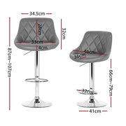 Artiss Set of 4 Bar Stools PU Leather Diamond Style