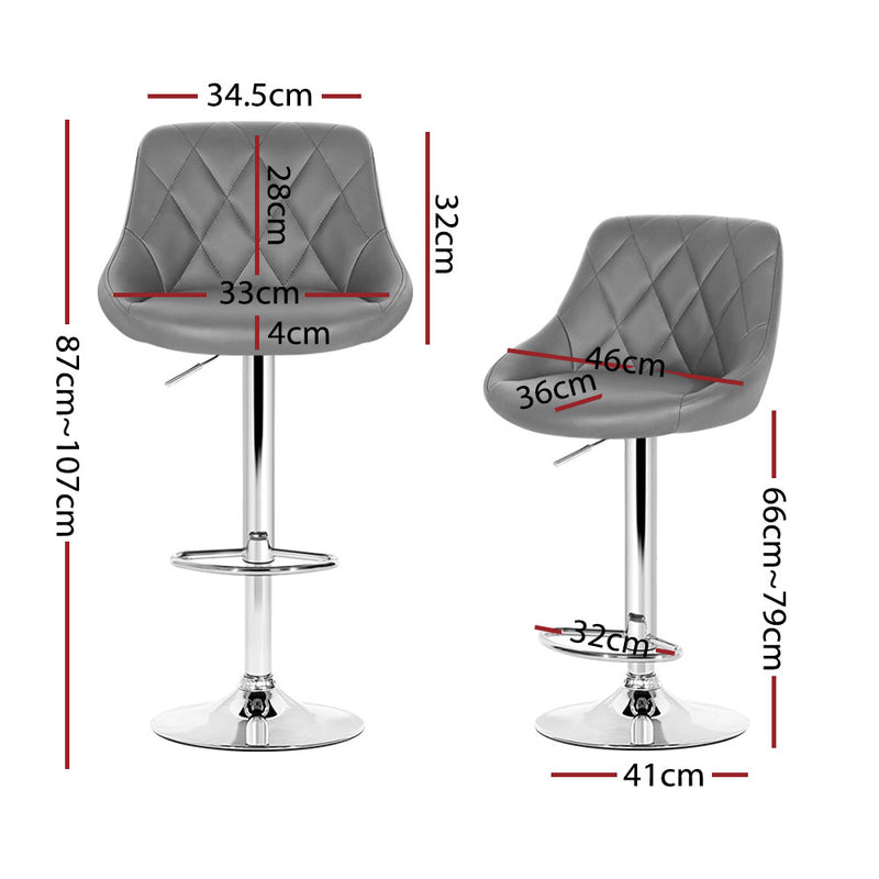 Artiss Set of 4 Bar Stools PU Leather Diamond Style
