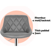 Artiss Set of 4 Bar Stools PU Leather Diamond Style