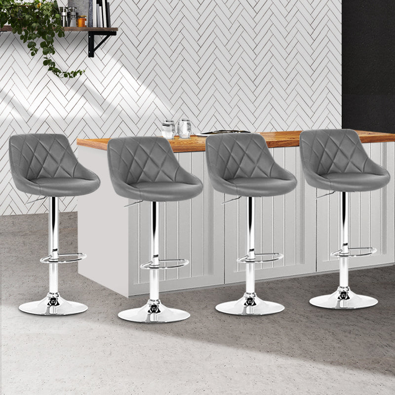 Artiss Set of 4 Bar Stools PU Leather Diamond Style