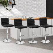 Artiss Set of 4 Pu Leather Bar Stools Swivel Bar Stool Kitchen Chairs Gas Lift