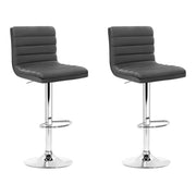 Artiss Set of 2 Pu Leather Bar Stools Kitchen Chair Gas Lift Swivel Bar Stool Grey Arne