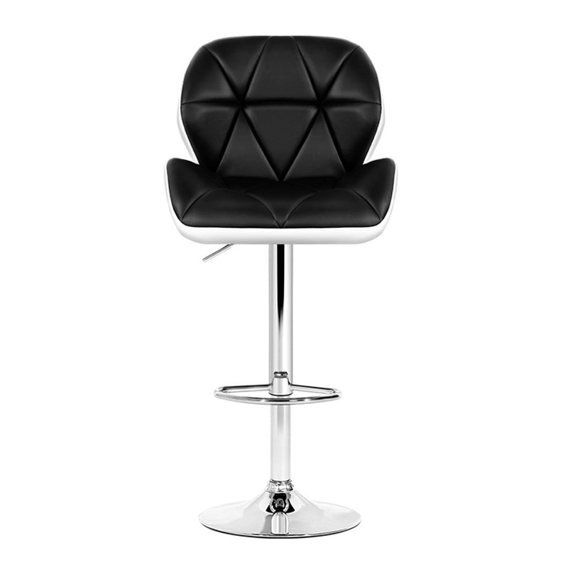Artiss 2x Kitchen Bar Stools Swivel Bar Stool Chairs Leather Gas Lift Black