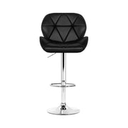 Artiss Sett of 2 Bar Stools Gas Lift Kitchen Swivel Chairs Pu Leather Chrome Black