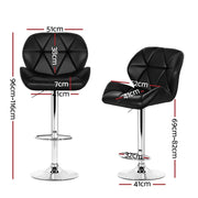 Artiss Set of 4 Kitchen PU Leather Gas Lift Bar Stools