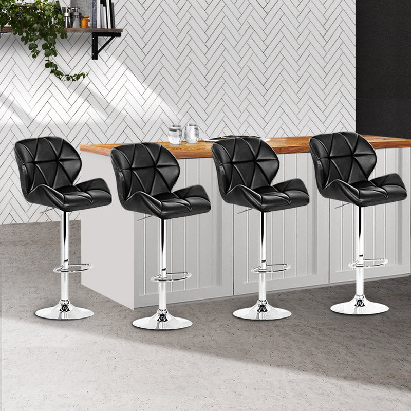Artiss Set of 4 Kitchen PU Leather Gas Lift Bar Stools