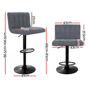 Artiss Set of 2 Kitchen Bar Stools Swivel Vintage Bar Stool Pu Leather Gas Lift Chairs