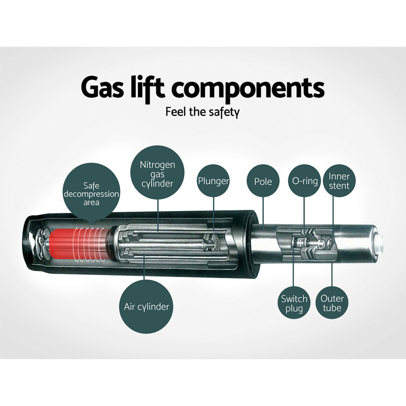 Artiss 2x Kitchen Bar Stools Gas Lift Bar Stool Chairs Swivel Vintage Leather Grey Black Coated Legs