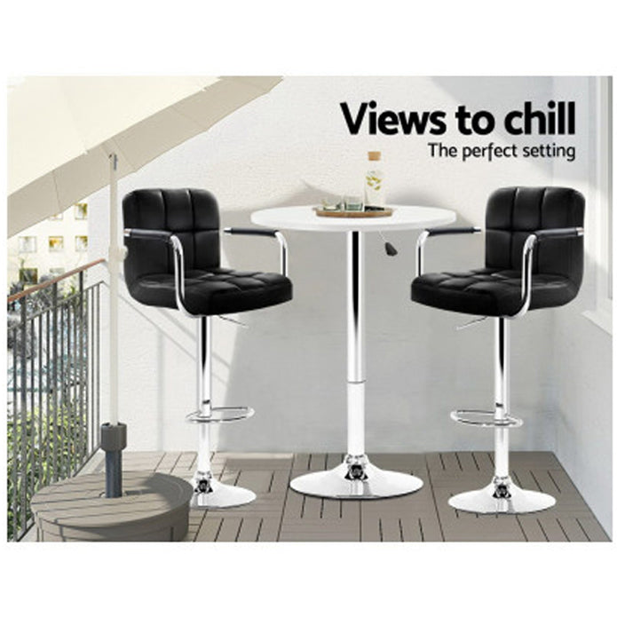 Artiss Adjustable Bar Table Gas Lift Wood Metal