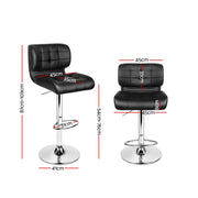 Artiss 4x Bar Stools Pu Leather Chrome Kitchen Bar Stool Chairs Gas Lift