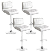 Artiss 4x Bar Stools Pu Leather Chrome Kitchen Bar Stool Chairs Gas Lift White