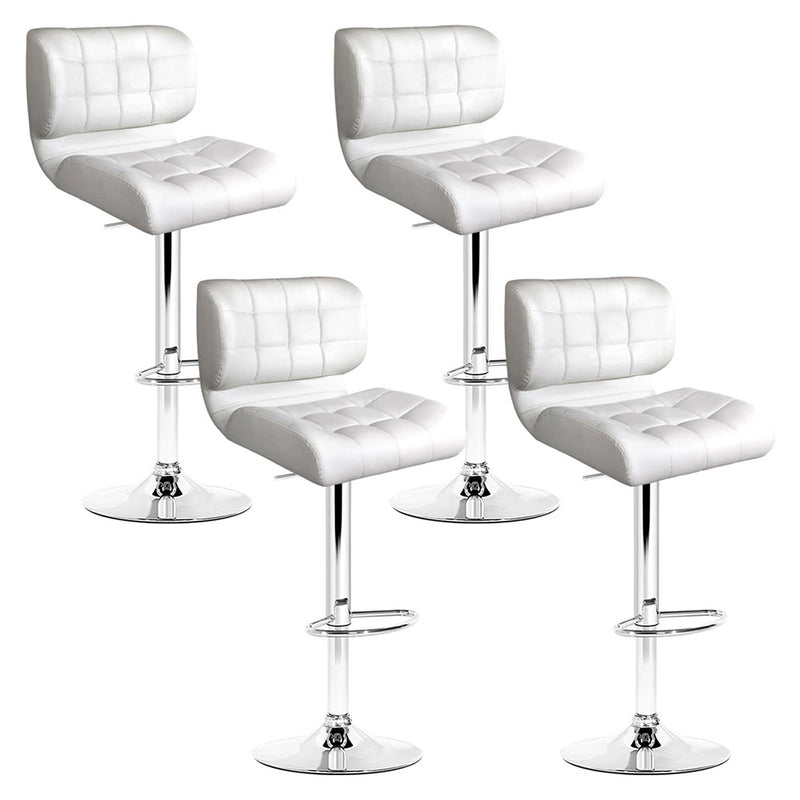 Artiss 4x Bar Stools Pu Leather Chrome Kitchen Bar Stool Chairs Gas Lift White