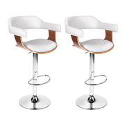 Artiss Set of 2 Wooden Bar Stools Selina Kitchen Swivel Bar Stool Chairs Leather