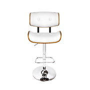 Artiss Wooden Gas Lift Bar Stools - White