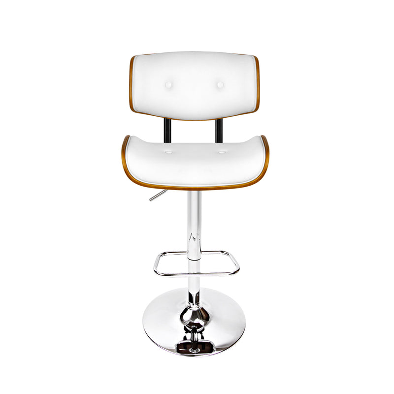 Artiss Wooden Gas Lift Bar Stools - White