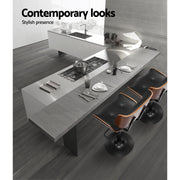 Artiss Kitchen Bar Stool Gas Lift Stool Chairs Swivel Barstool Pu Leather Black X1