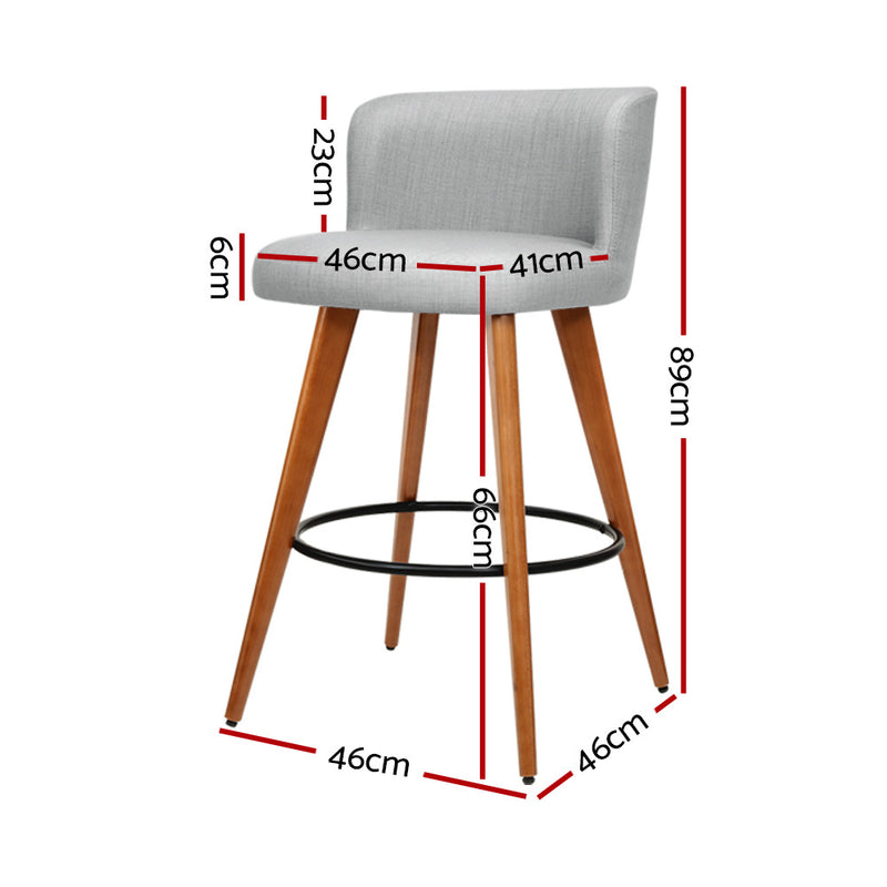 Artiss 4x Wooden Bar Stools Modern Bar Stool Kitchen Dining Chairs Cafe