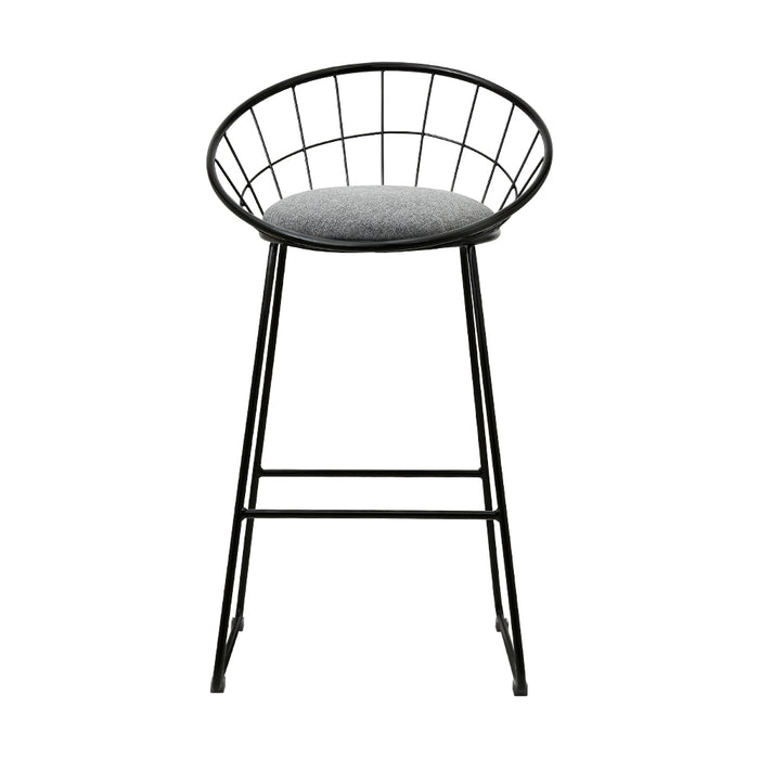 Artiss 4x Nordic Bar Stools Metallic Bar Stool Kitchen Chairs Fabric Grey Black