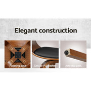 Artiss Set of 4 Bar Stools Wooden Bar Stool Swivel Kitchen Dining Chairs Leather Black