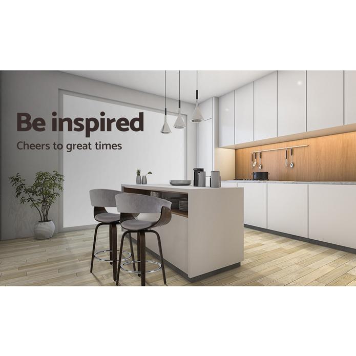 Artiss Set of 2 Bar Stools Wooden Bar Stool Swivel Kitchen Dining Chairs Pu Leather Black