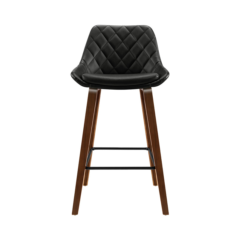 Artiss 2x Kitchen Bar Stools Wooden Stool Chairs Bentwood Barstool Leather Black