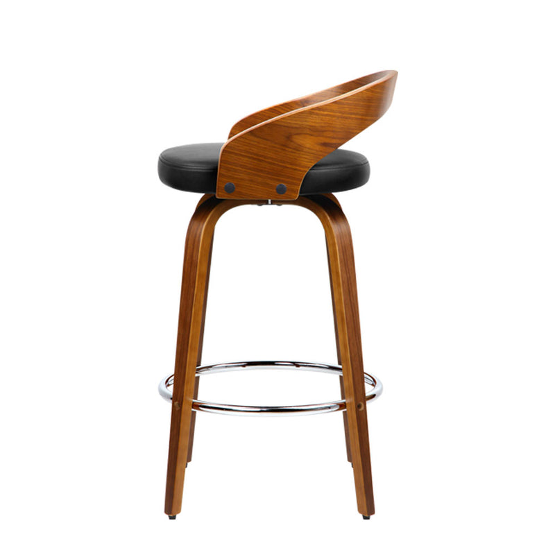 Artiss Set of 2 Wooden Bar Stools - Black