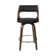 2xartiss Wooden Bar Stools Swivel Bar Stool Kitchen Dining Chair Cafe Black 76cm