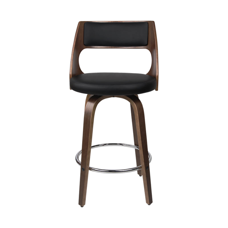 2xartiss Wooden Bar Stools Swivel Bar Stool Kitchen Dining Chair Cafe Black 76cm