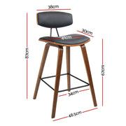 Artiss Set of 4 Wooden Bar Stools Kitchen Bar Stool Dining Chair Cafe Wood Black