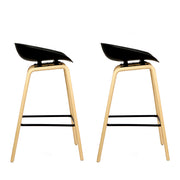 Artiss Set of 2 Wooden Square Footrest Bar Stools