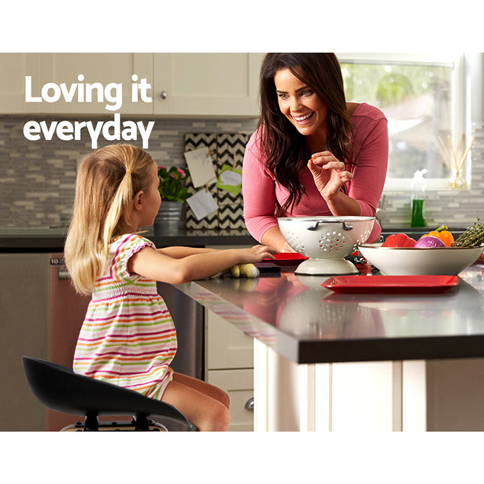 Artiss Set of 2 Wooden Square Footrest Bar Stools