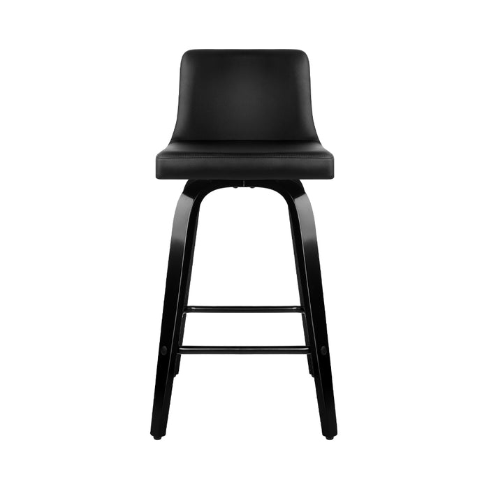 Artiss Set of 2 Wooden Bar Stool - Black