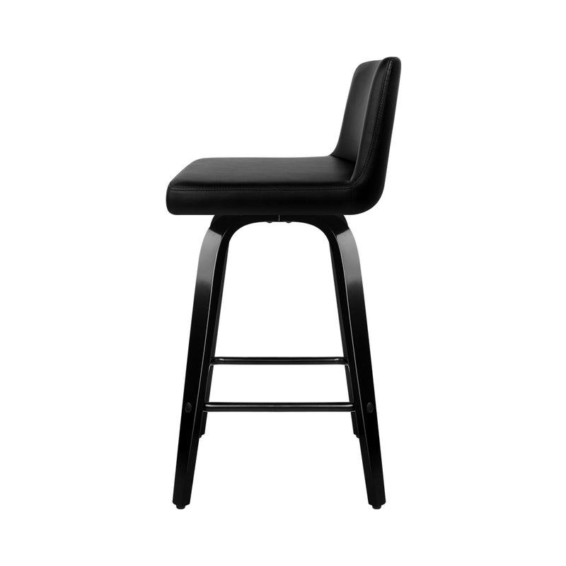 Artiss Set of 2 Wooden Bar Stool - Black
