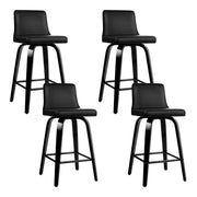Artiss 4x Felipe Wooden Bar Stools Swivel Bar Stool Kitchen Chairs Black