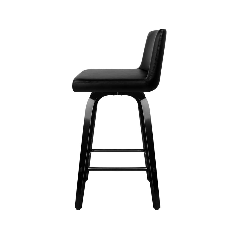 Artiss 4x Felipe Wooden Bar Stools Swivel Bar Stool Kitchen Chairs Black