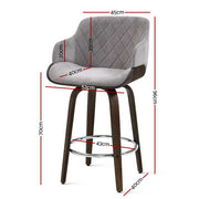 Artiss 1x Kitchen Bar Stools - Grey