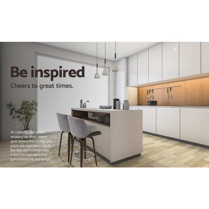 Artiss 1x Kitchen Bar Stools - Grey