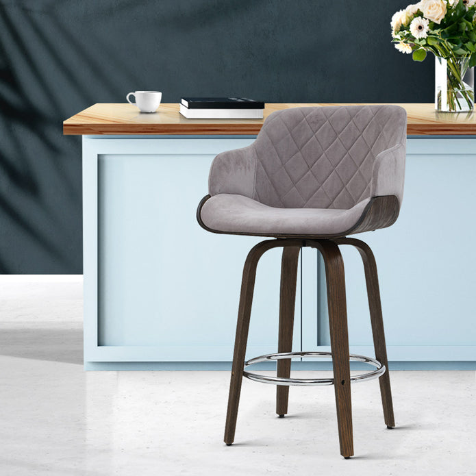 Artiss 1x Kitchen Bar Stools - Grey