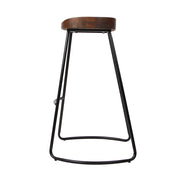 Artiss Set of 2 Wooden Backless Bar Stools - Black